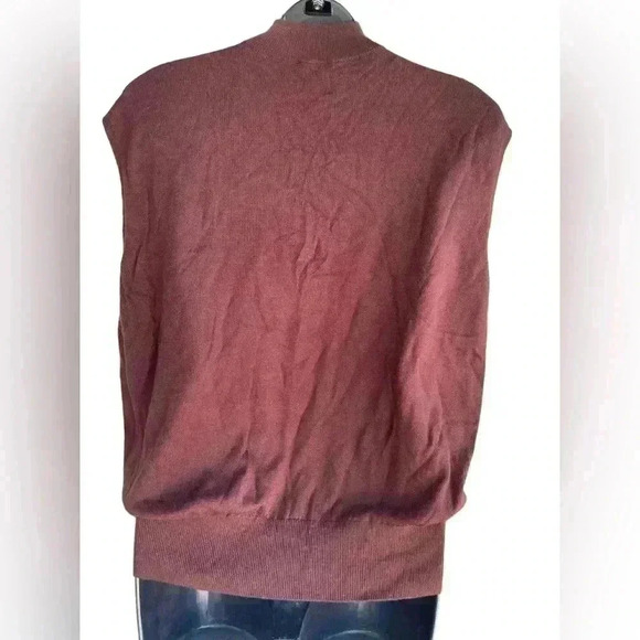 Ann Taylor NWT Woman Size M brown Sleeveless Viscose blend Turtle neck sz S - Picture 5 of 6